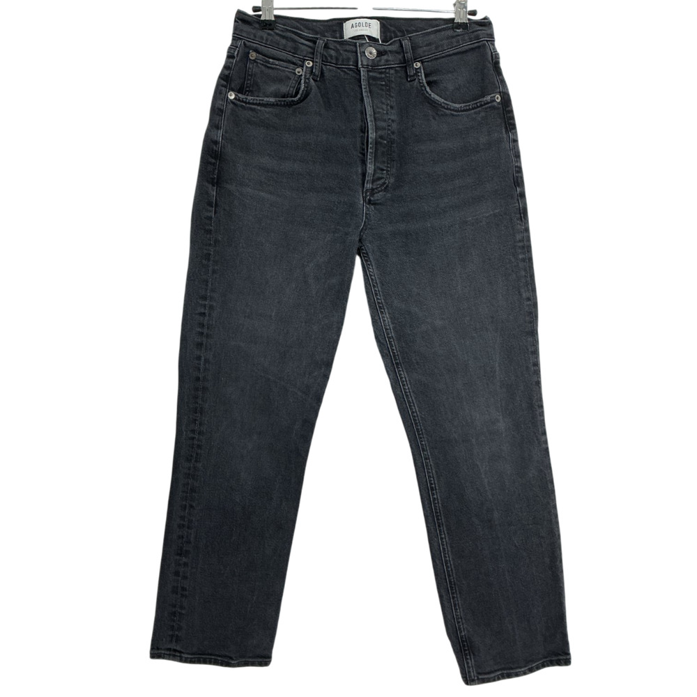 Agolde High Rise Black Riley Denim Jeans Size 28 - Picture 2 of 4